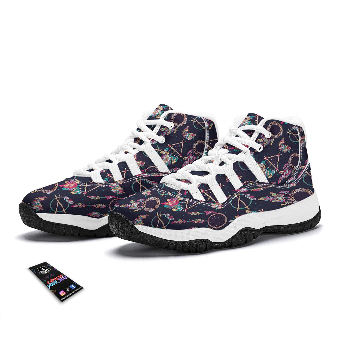 Dream Catcher Boho Feather White Bball Shoes-grizzshop