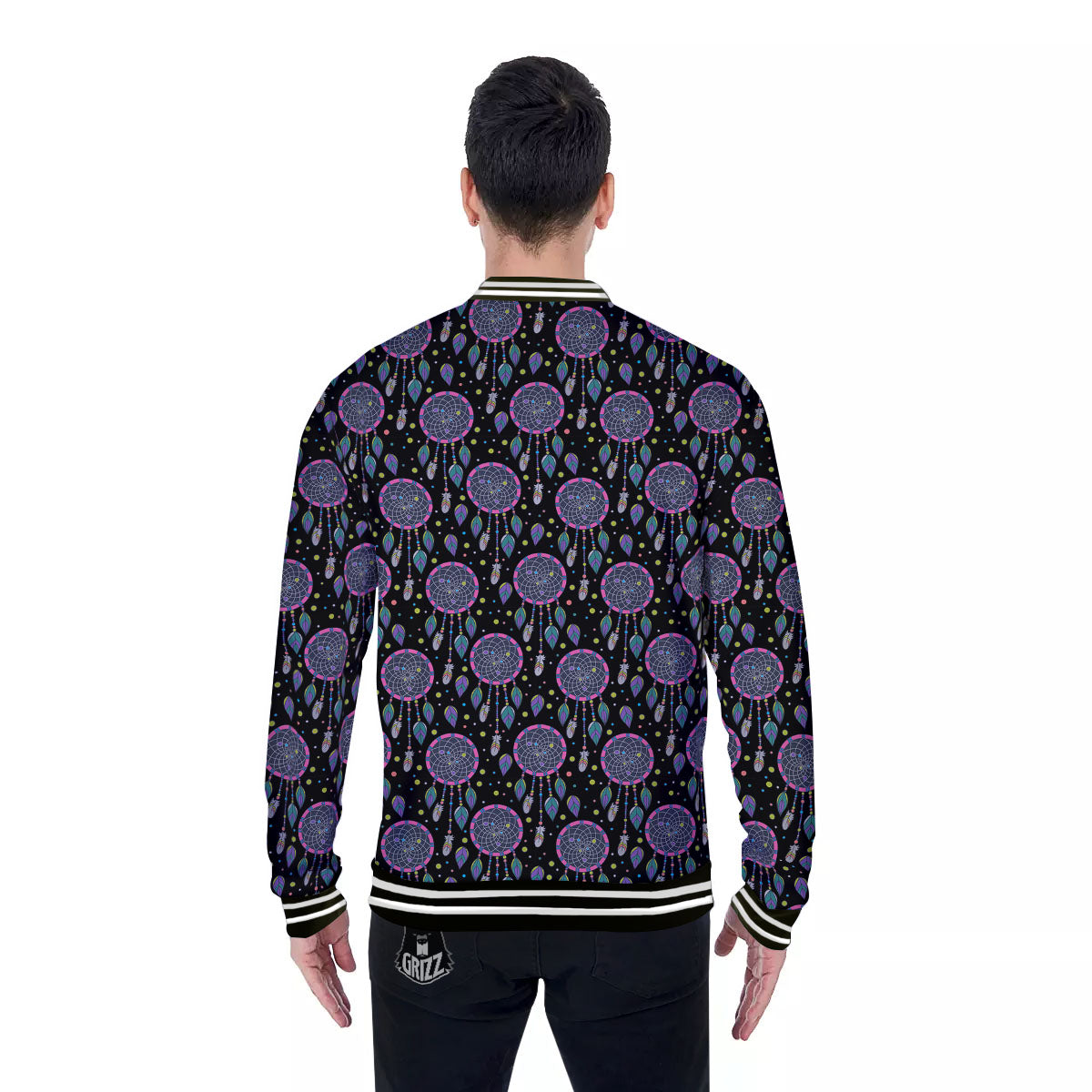 Dream Catcher Boho Print Pattern Baseball Jacket-grizzshop