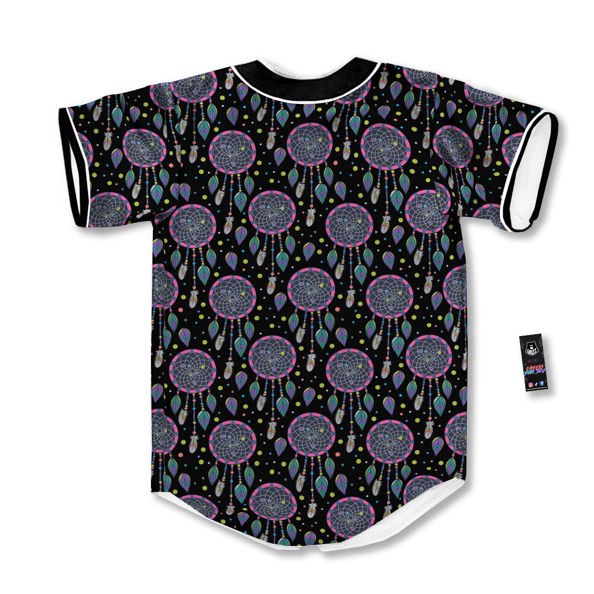 Dream Catcher Boho Print Pattern Baseball Jersey-grizzshop