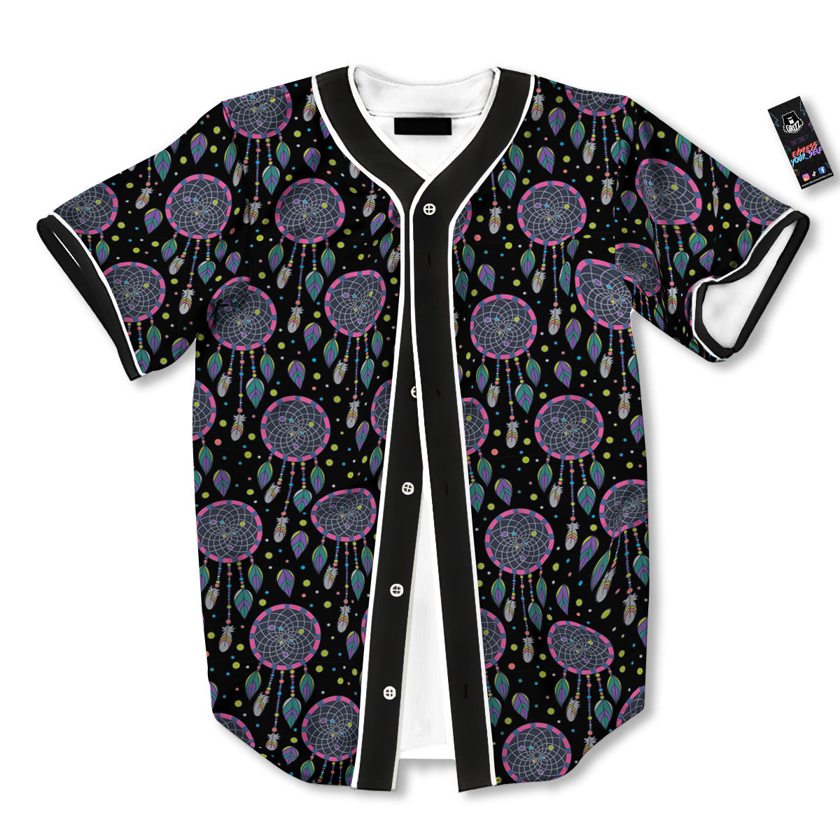 Dream Catcher Boho Print Pattern Baseball Jersey-grizzshop