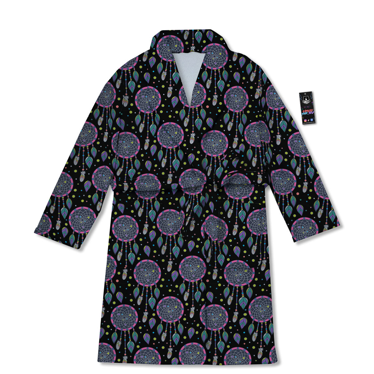 Dream Catcher Boho Print Pattern Bathrobe-grizzshop