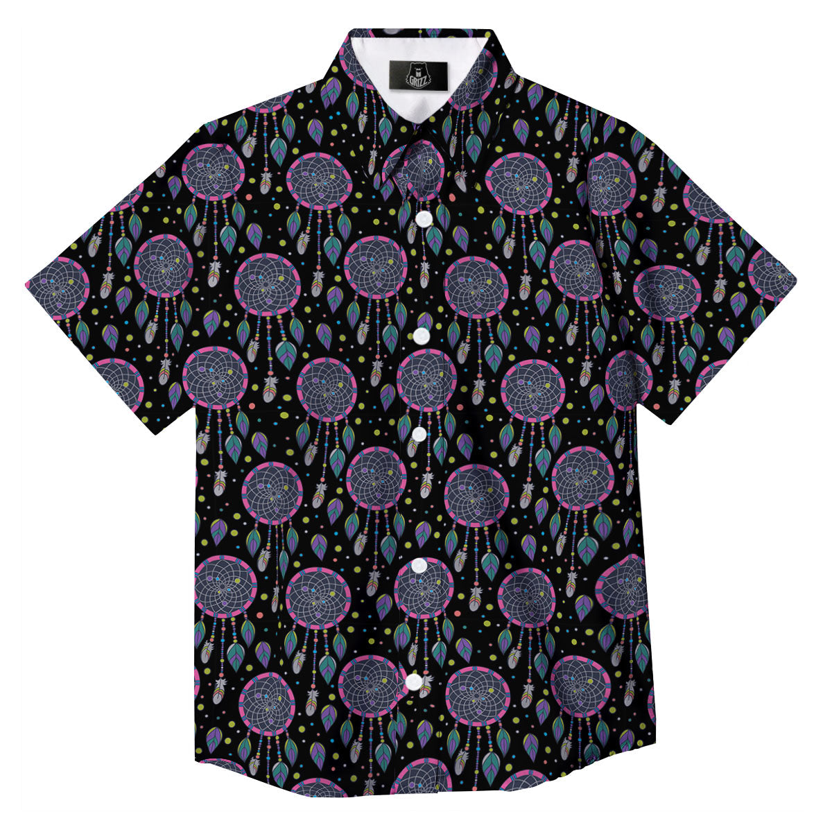 Dream Catcher Boho Print Pattern Button Up Shirt-grizzshop