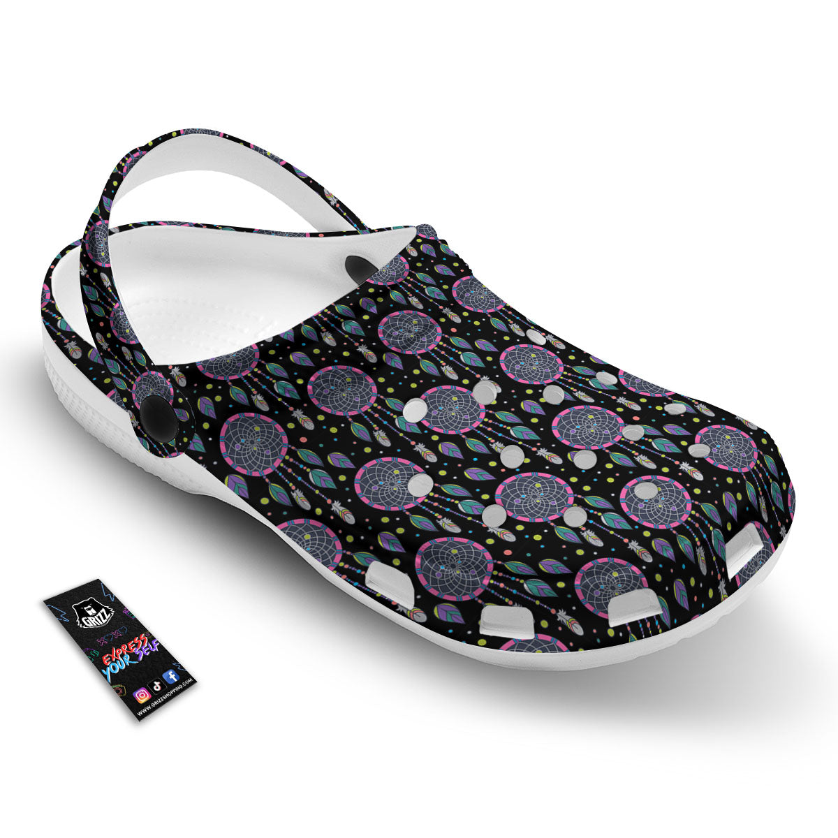 Dream Catcher Boho Print Pattern Clog-grizzshop