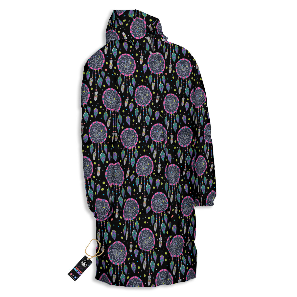 Dream Catcher Boho Print Pattern Long Down Jacket-grizzshop