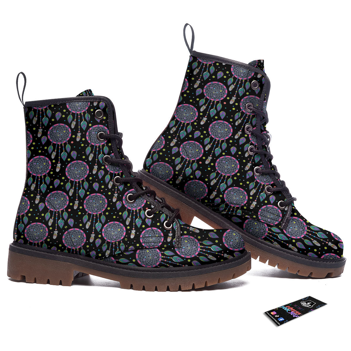 Dream Catcher Boho Print Pattern Work Boots-grizzshop