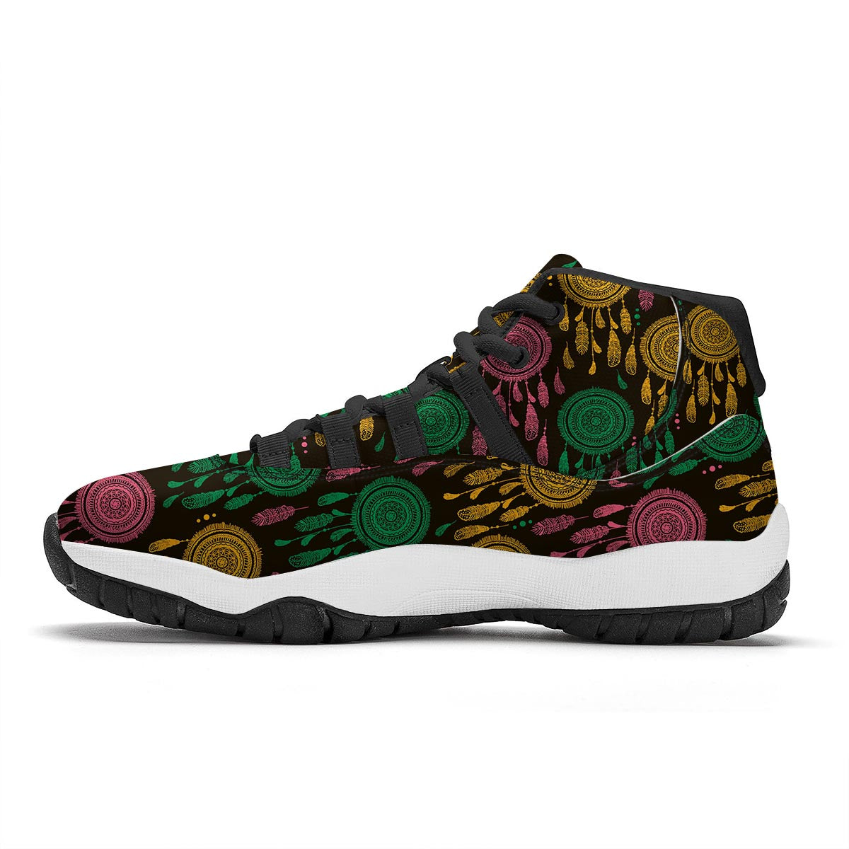 Dream Catcher Colorful Feather Black Bball Shoes-grizzshop