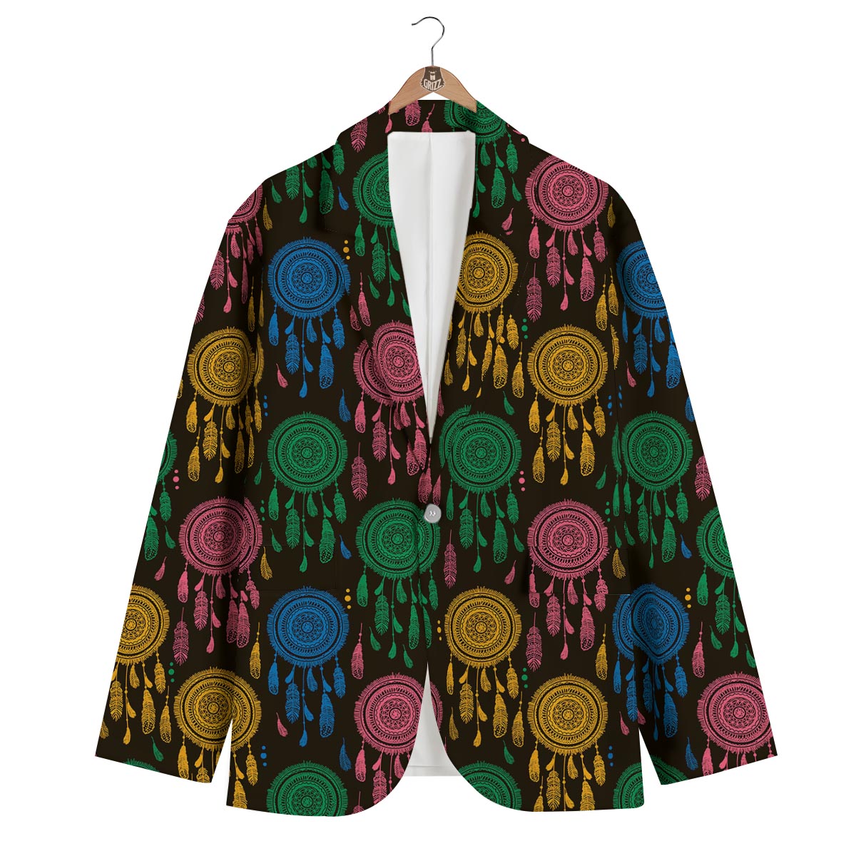 Dream Catcher Colorful Feather Men's Blazer-grizzshop