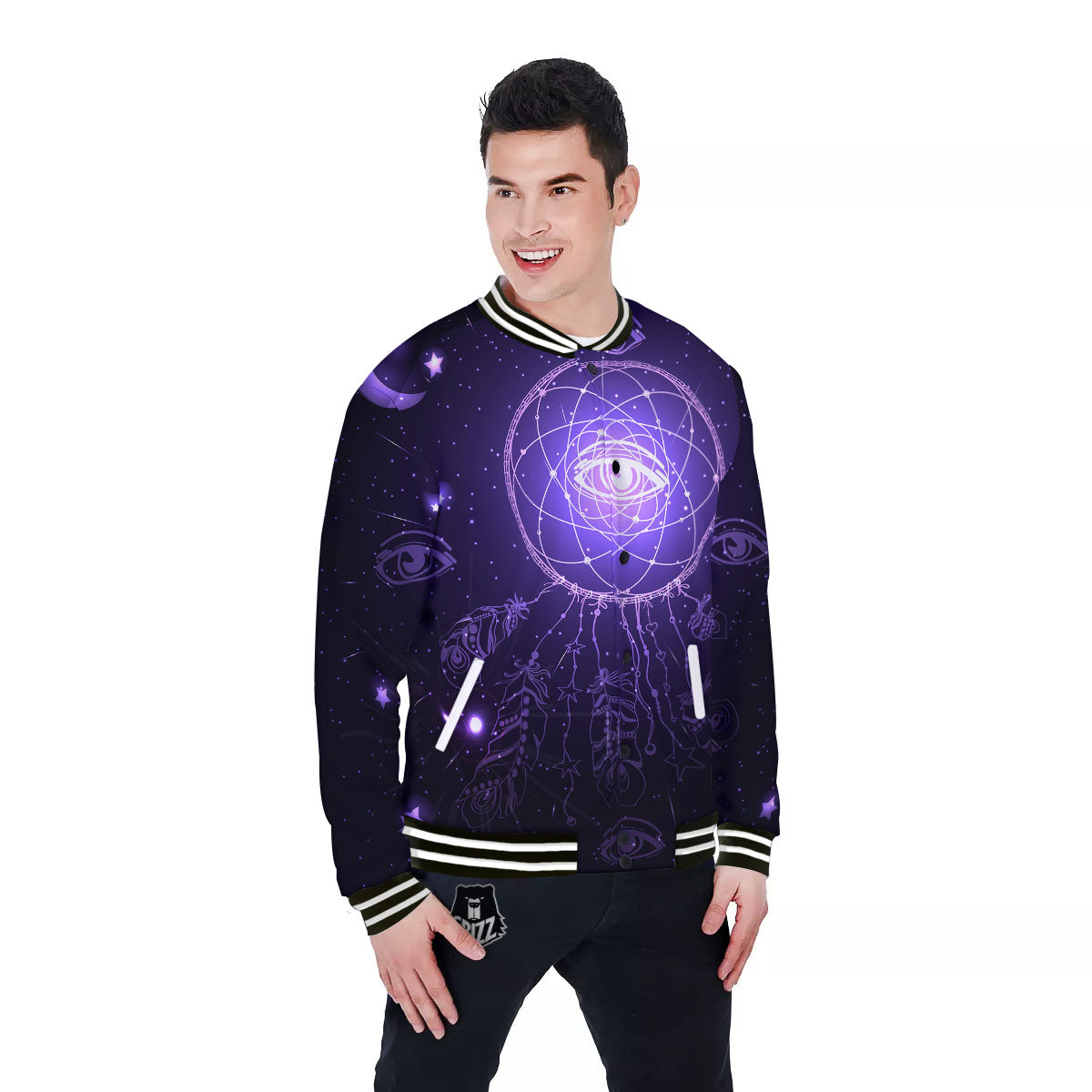 Dream Catcher Constellation Native Print Baseball Jacket-grizzshop