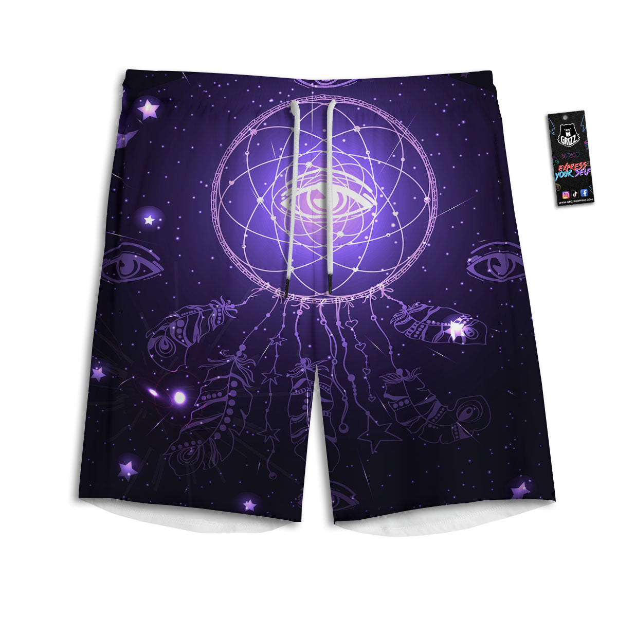Dream Catcher Constellation Native Print Men's Athletic Shorts