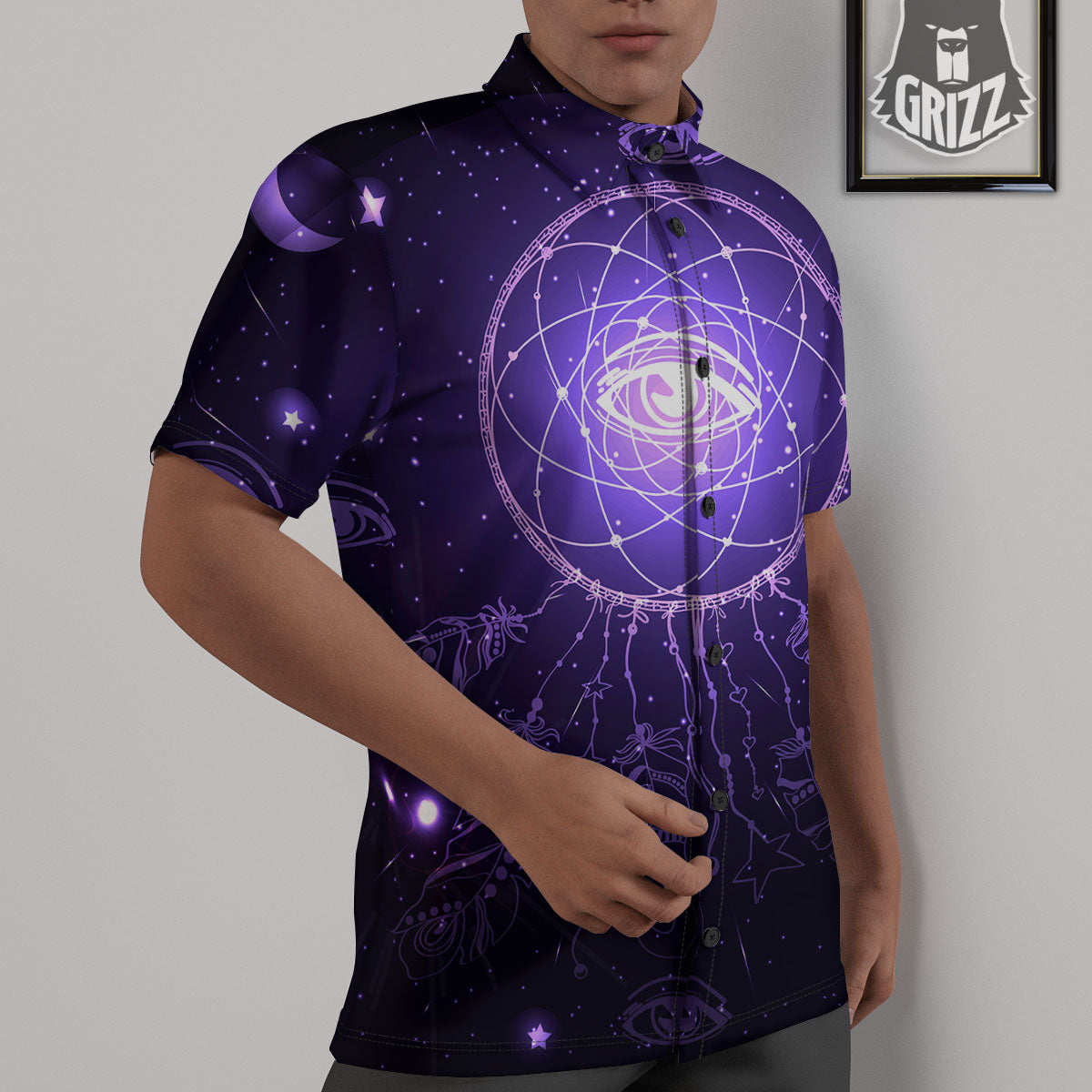 Dream Catcher Constellation Native Print Untucked Shirts-grizzshop