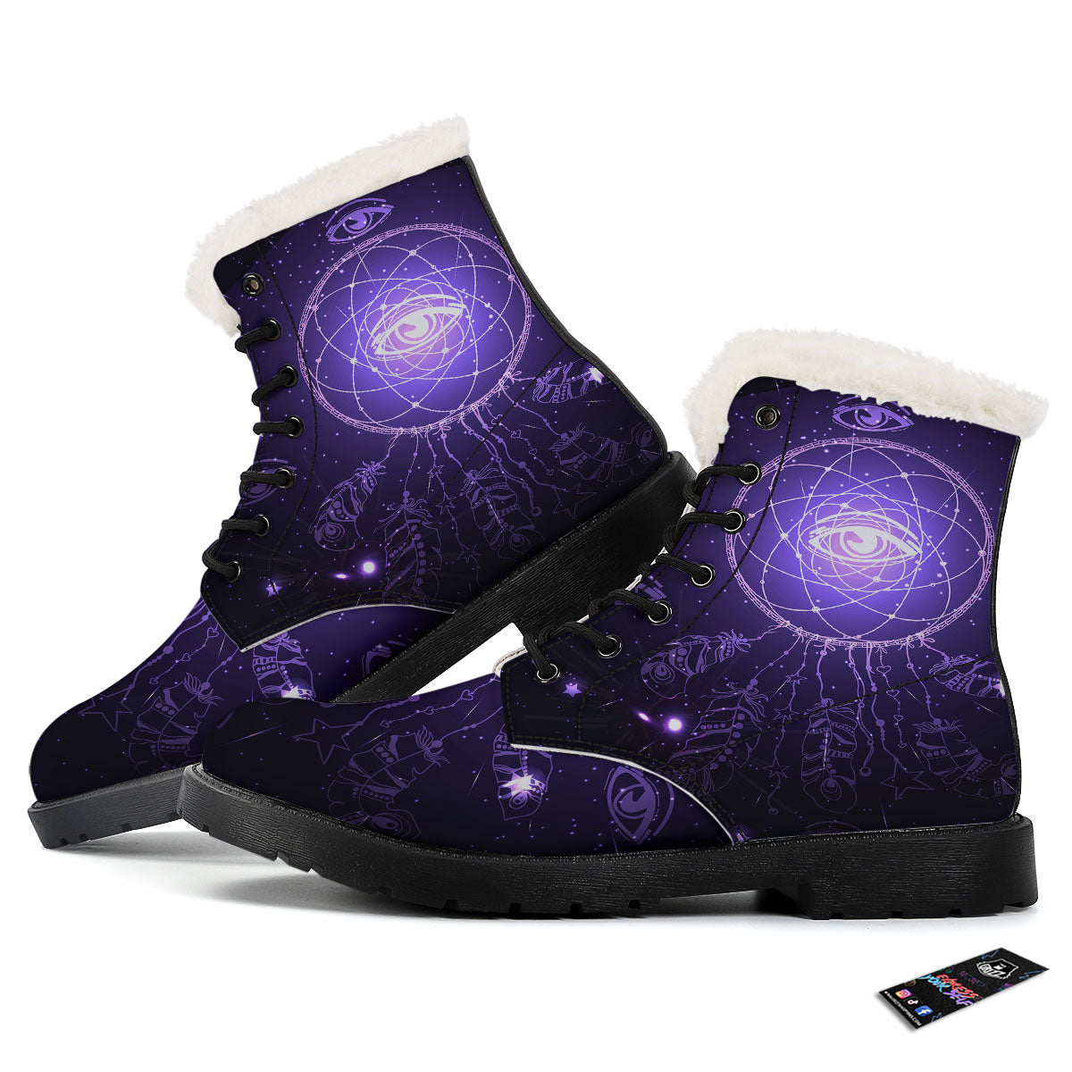 Dream Catcher Constellation Native Print Winter Boots-grizzshop