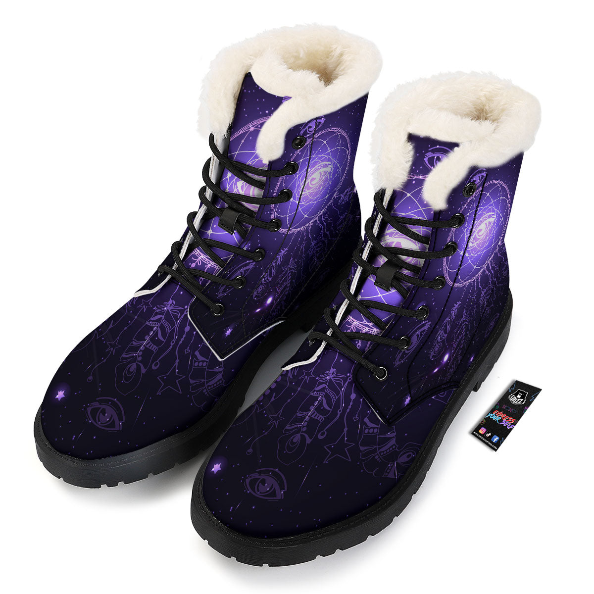 Dream Catcher Constellation Native Print Winter Boots-grizzshop