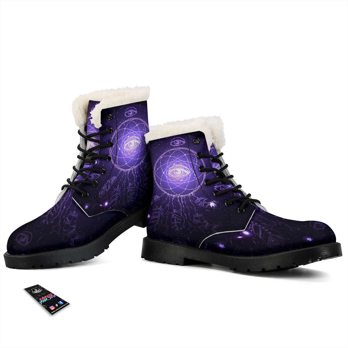 Dream Catcher Constellation Native Print Winter Boots-grizzshop