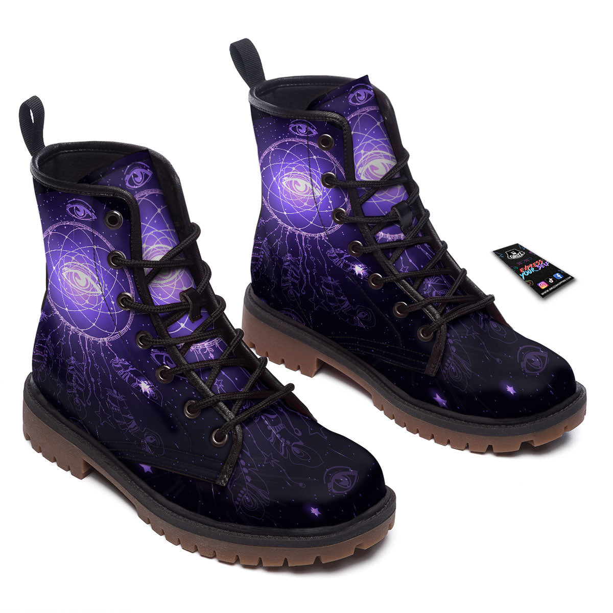 Dream Catcher Constellation Native Print Work Boots-grizzshop