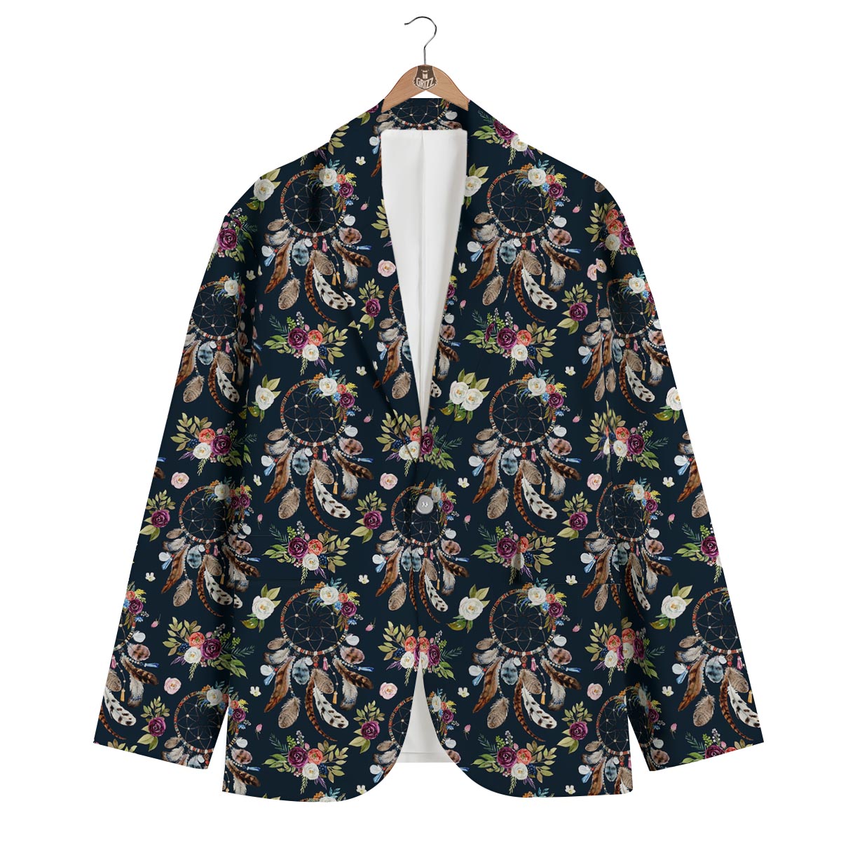 Dream Catcher Feather Boho Men's Blazer-grizzshop