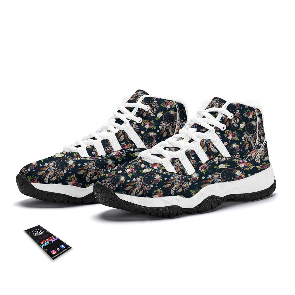 Dream Catcher Feather Boho White Bball Shoes-grizzshop