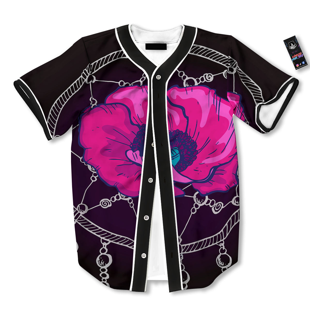 Dream Catcher Flower Bohemian Print Baseball Jersey-grizzshop