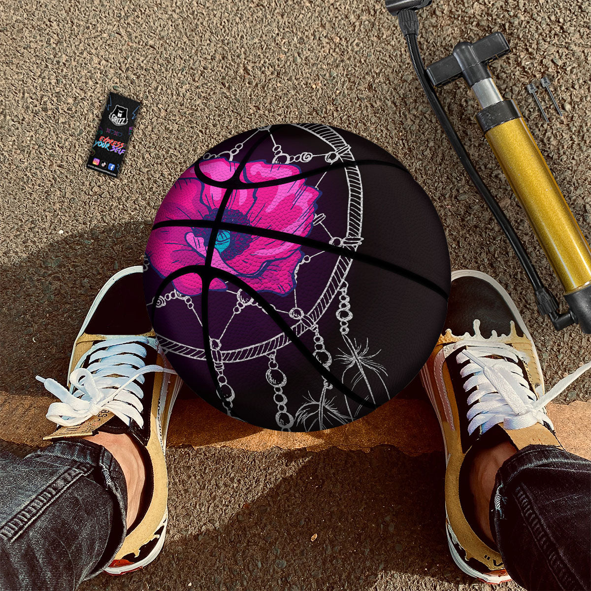 Dream Catcher Flower Bohemian Print Basketball-grizzshop