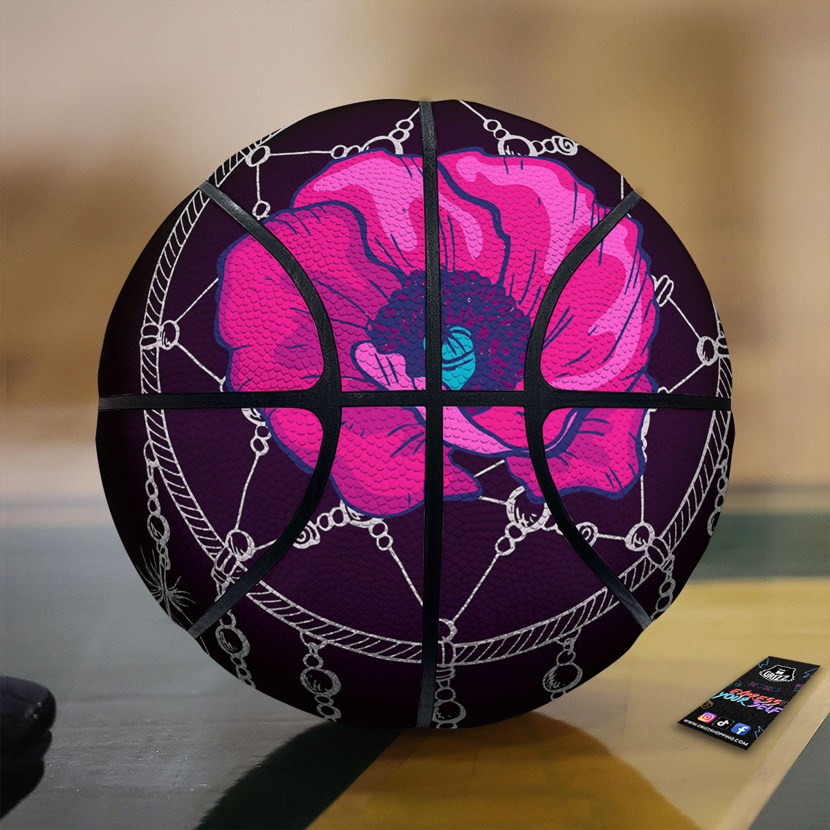 Dream Catcher Flower Bohemian Print Basketball-grizzshop