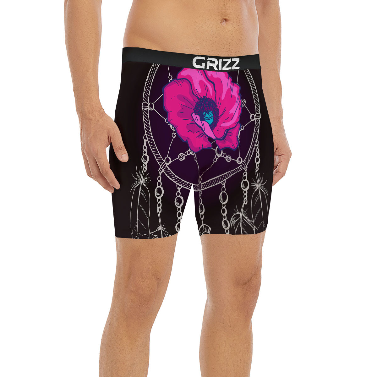 Dream Catcher Flower Bohemian Print Boxer Briefs-grizzshop