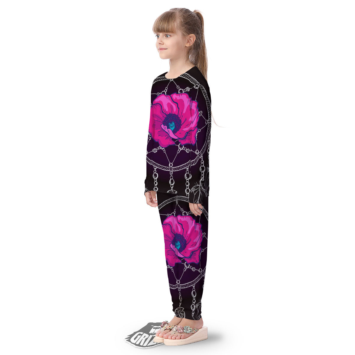 Dream Catcher Flower Bohemian Print Kid's Pajamas-grizzshop