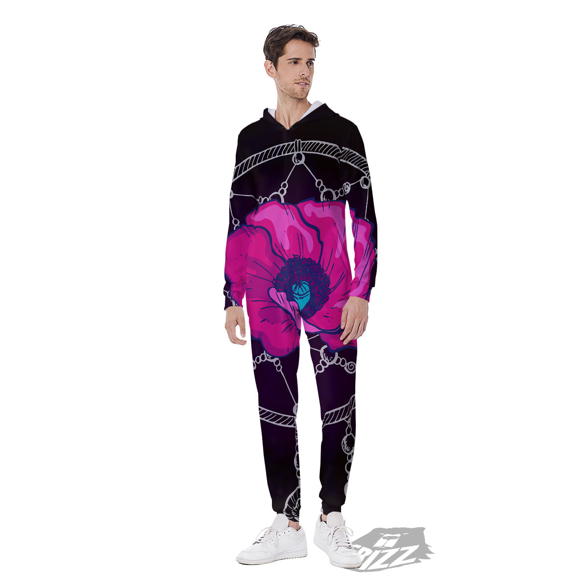 Dream Catcher Flower Bohemian Print Men's Jumpsuit-grizzshop