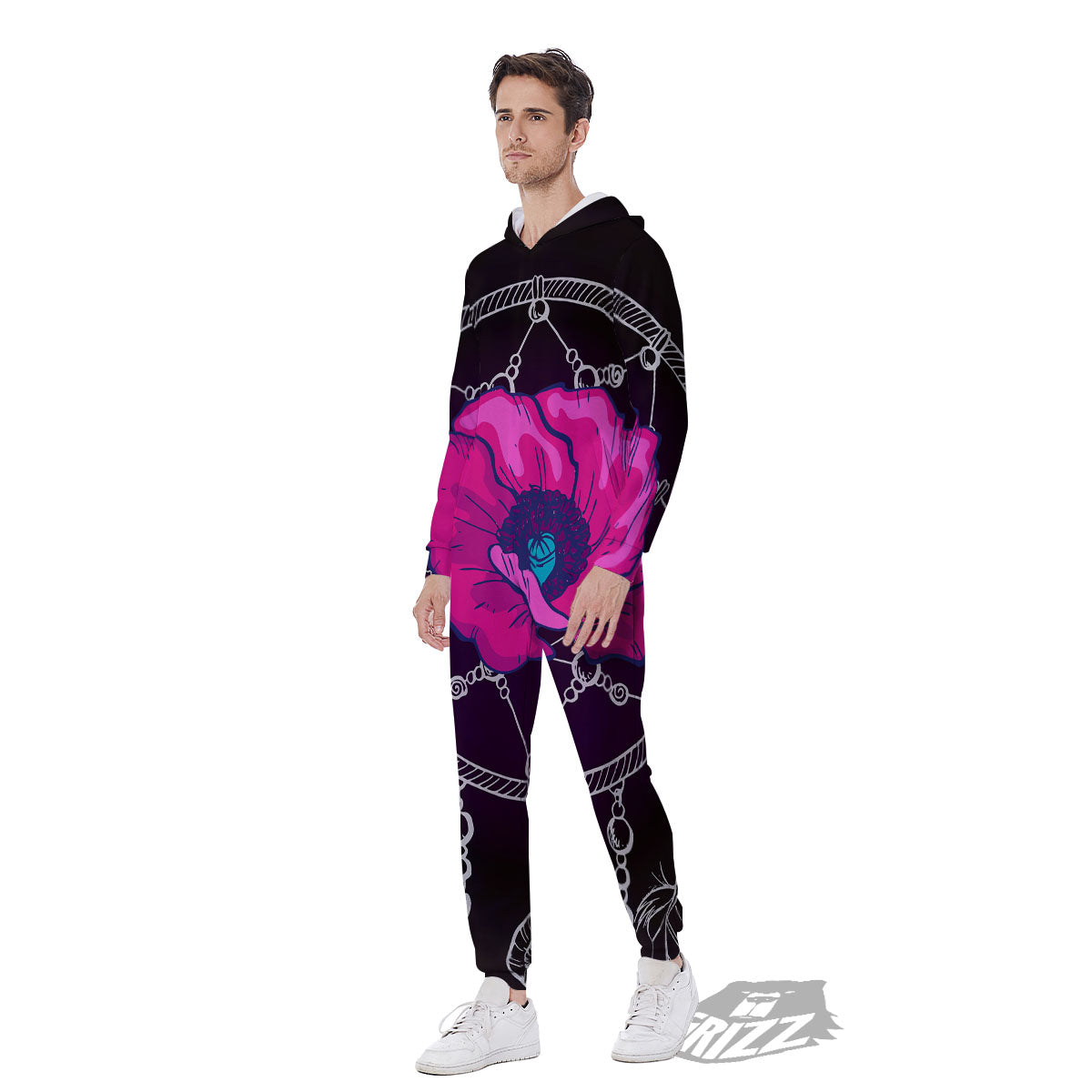 Dream Catcher Flower Bohemian Print Men's Jumpsuit-grizzshop