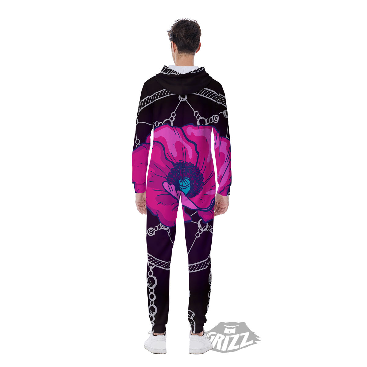 Dream Catcher Flower Bohemian Print Men's Jumpsuit-grizzshop