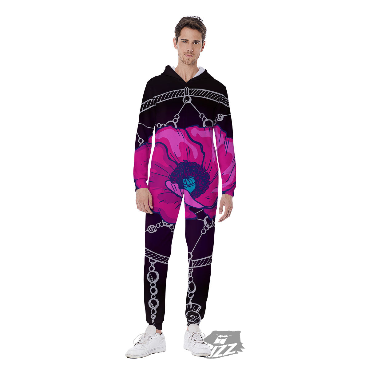 Dream Catcher Flower Bohemian Print Men's Jumpsuit-grizzshop