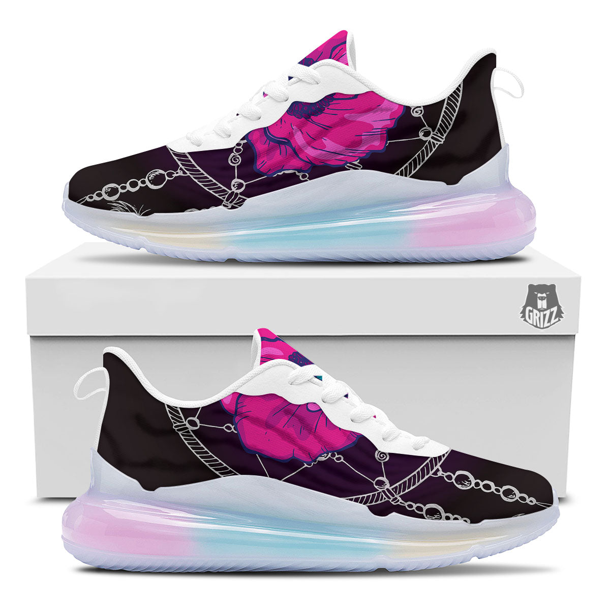 Dream Catcher Flower Bohemian Print Running Sneakers-grizzshop