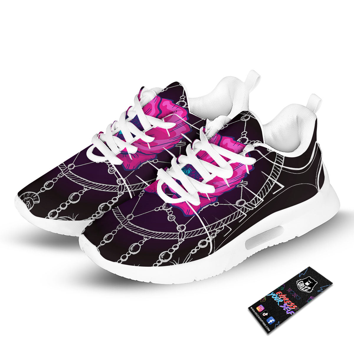 Dream Catcher Flower Bohemian Print Tennis Shoes-grizzshop