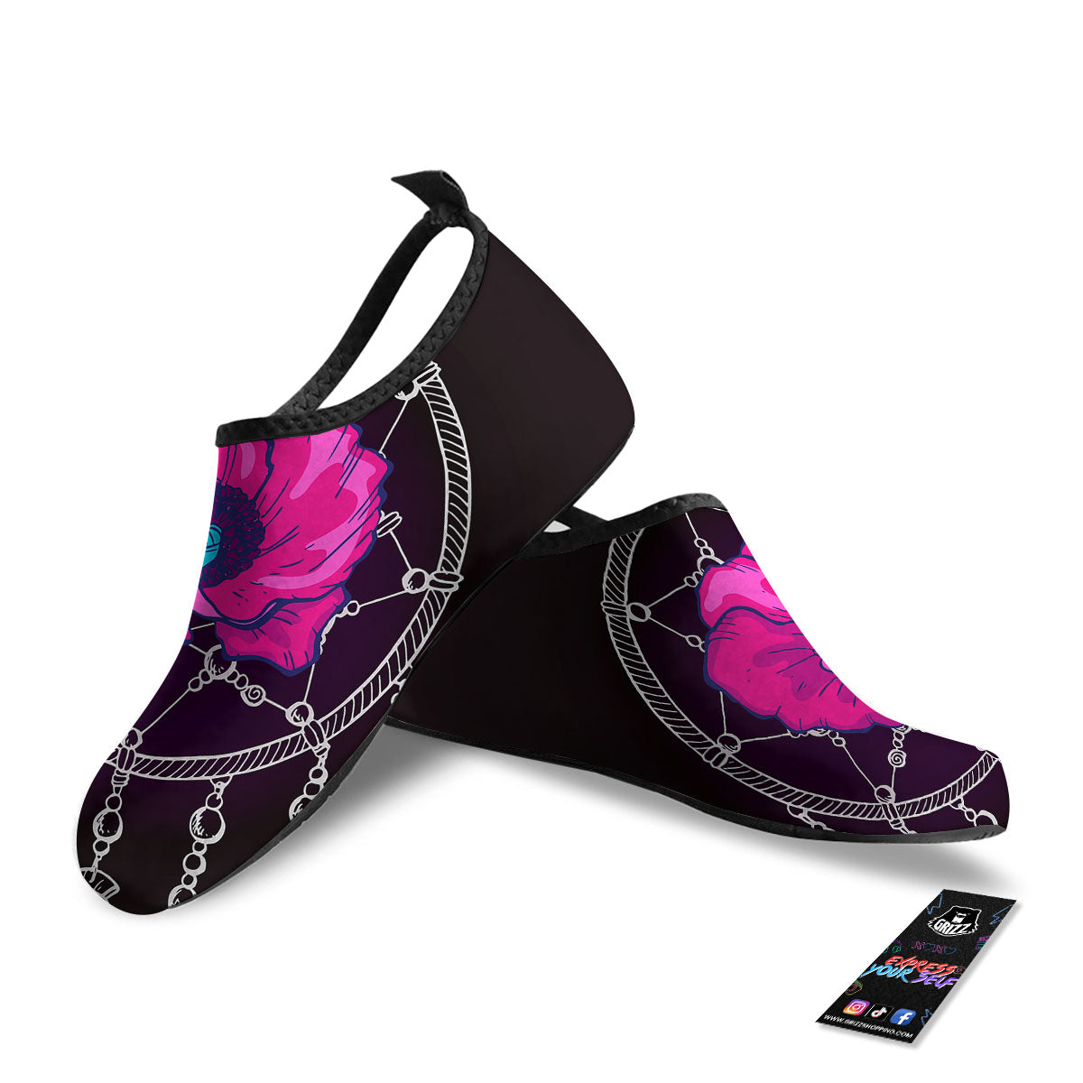 Dream Catcher Flower Bohemian Print Water Shoes-grizzshop