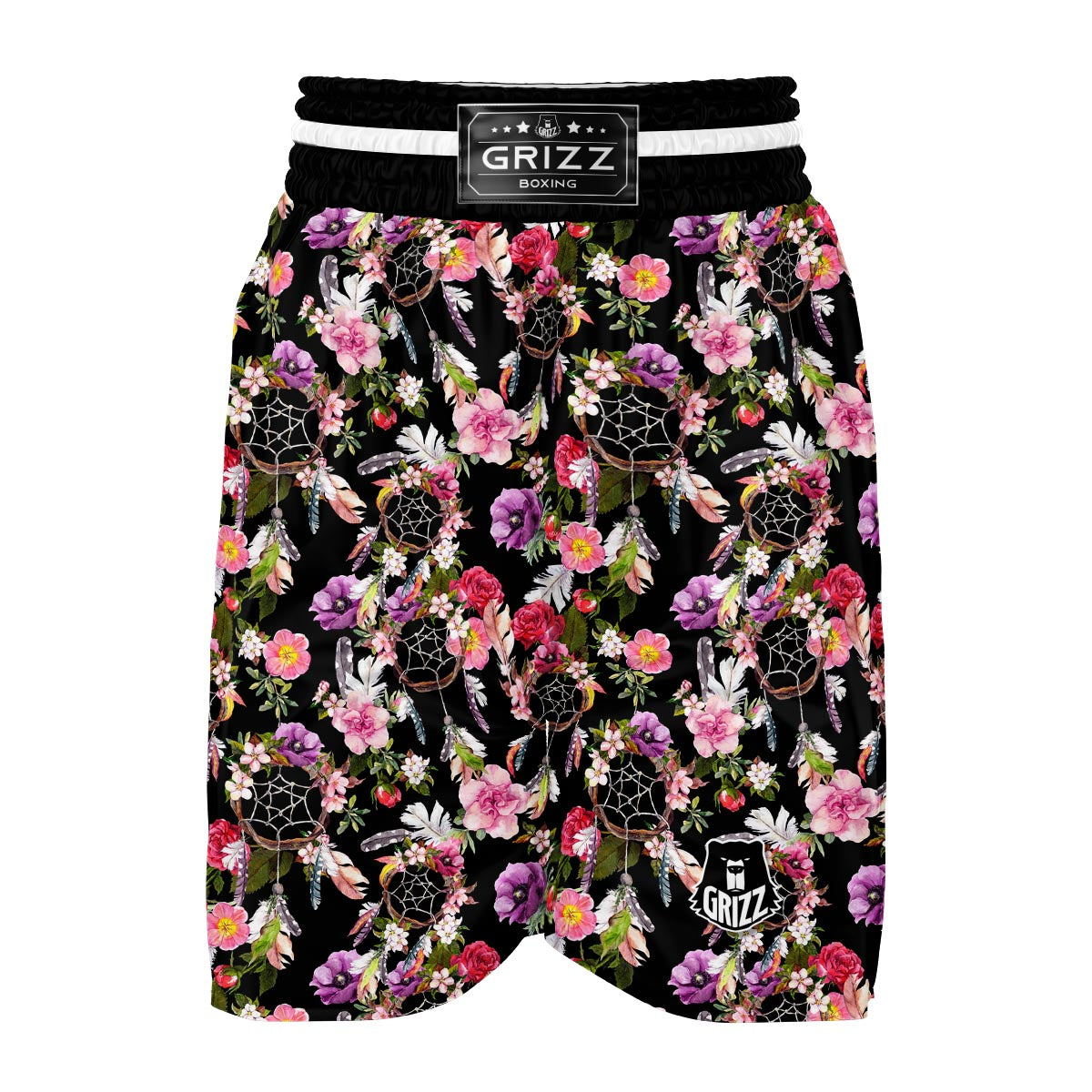 Dream Catcher Flower Boho Feather Boxing Shorts-grizzshop