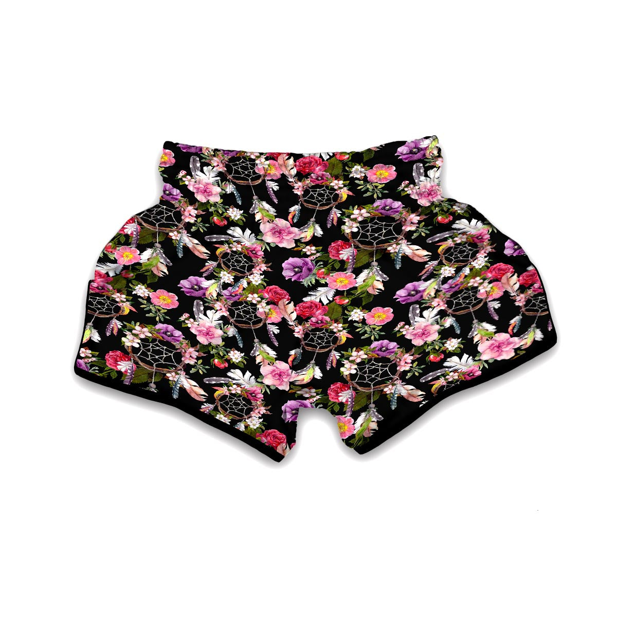 Dream Catcher Flower Boho Feather Muay Thai Boxing Shorts-grizzshop