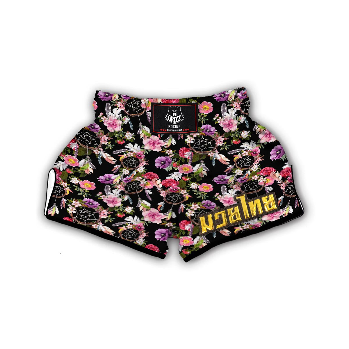 Dream Catcher Flower Boho Feather Muay Thai Boxing Shorts-grizzshop