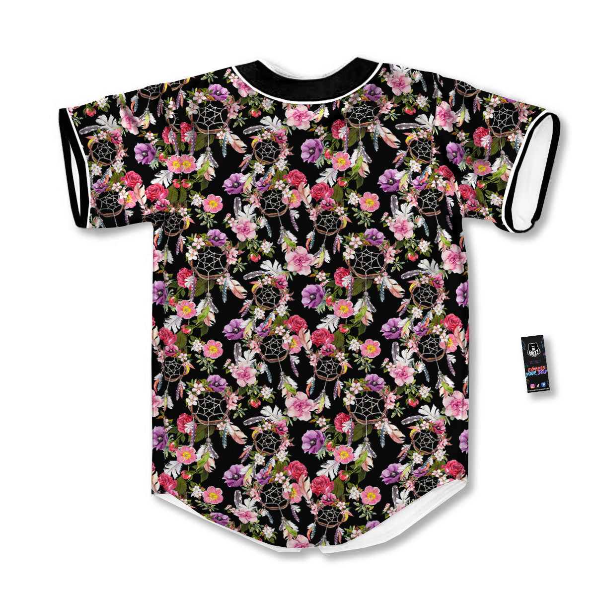 Dream Catcher Flower Print Pattern Baseball Jersey-grizzshop