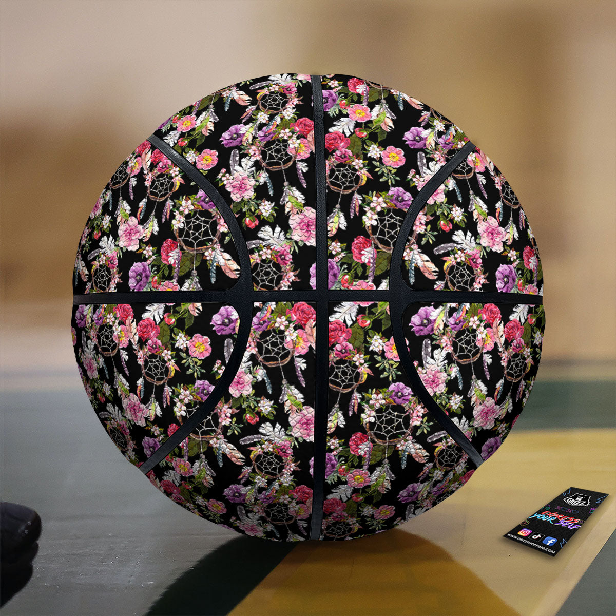 Dream Catcher Flower Print Pattern Basketball-grizzshop