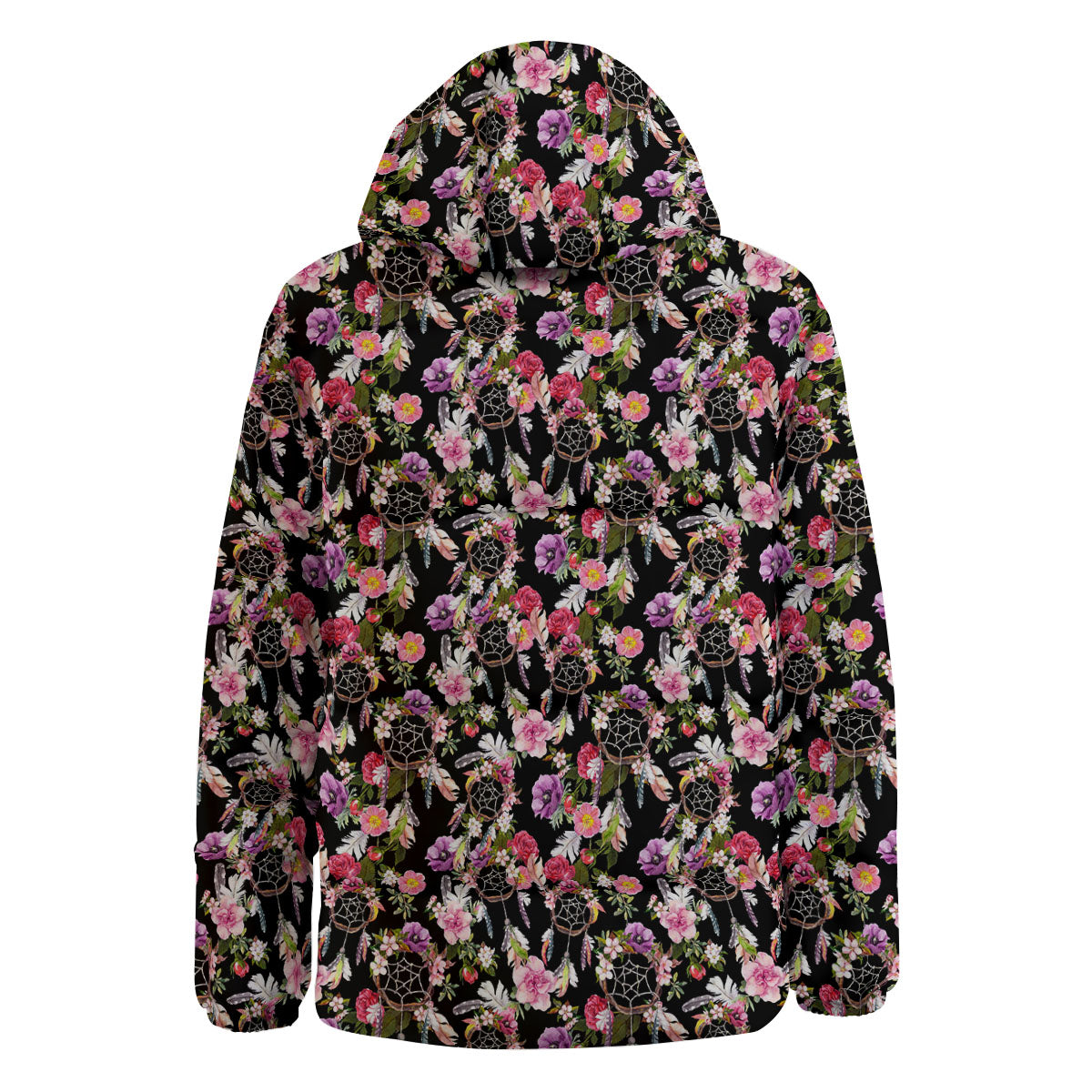 Dream Catcher Flower Print Pattern Down Jacket-grizzshop