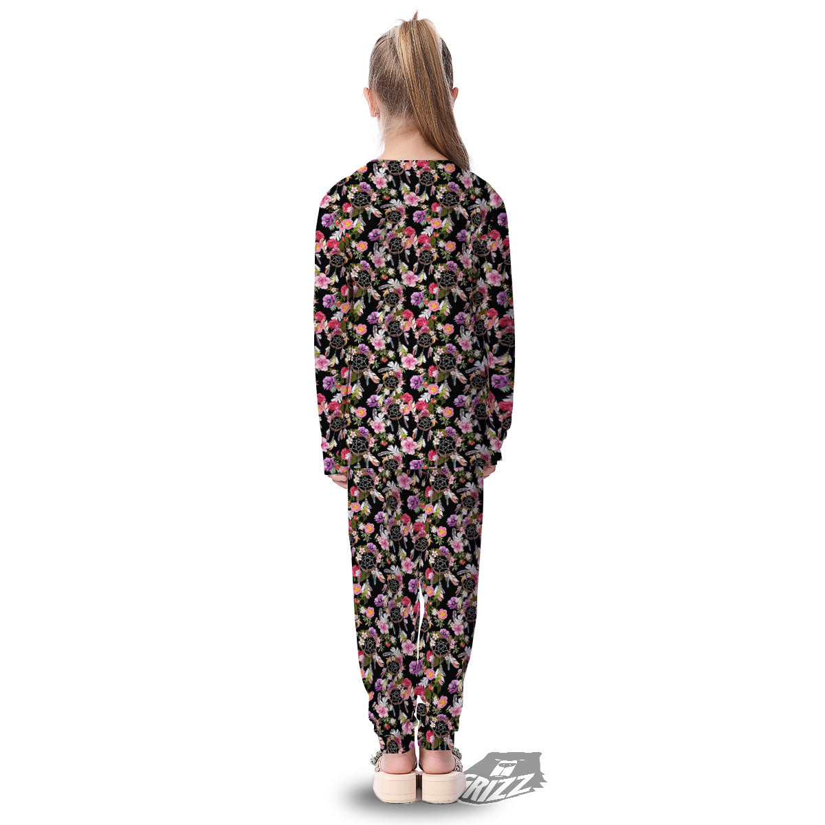 Dream Catcher Flower Print Pattern Kid's Pajamas-grizzshop