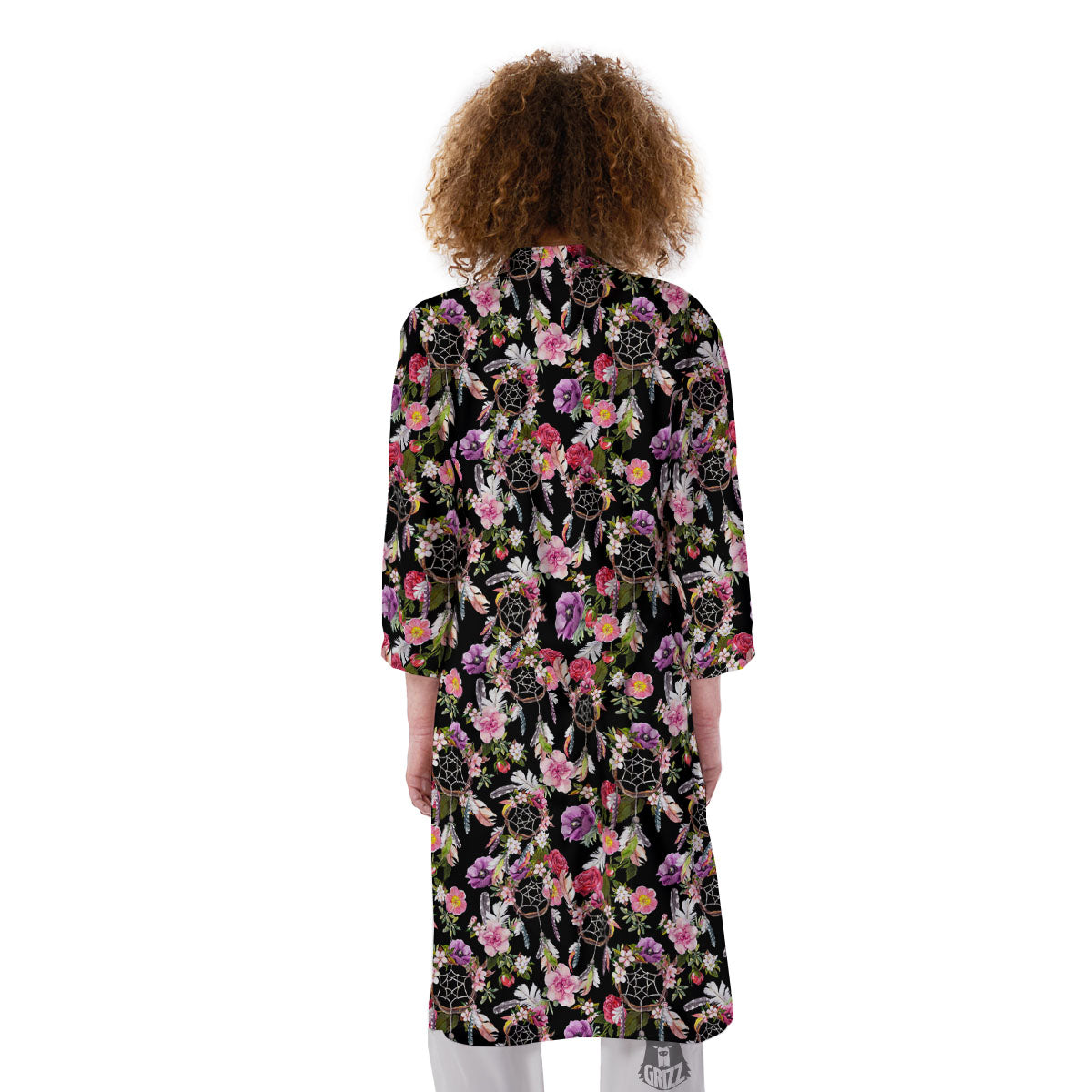 Dream Catcher Flower Print Pattern Kimono-grizzshop