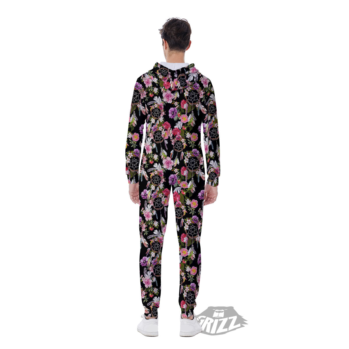 Dream Catcher Flower Print Pattern Men's Jumpsuit-grizzshop