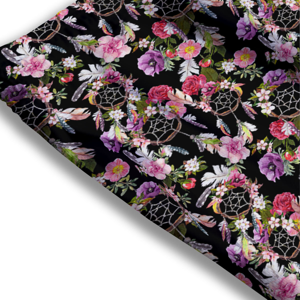 Dream Catcher Flower Print Pattern Mesh Shorts