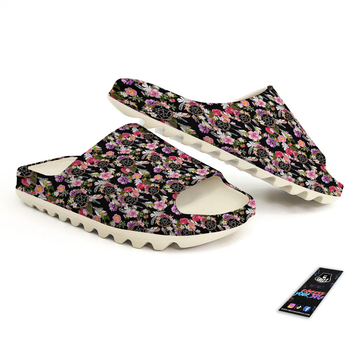 Dream Catcher Flower Print Pattern Sandals-grizzshop