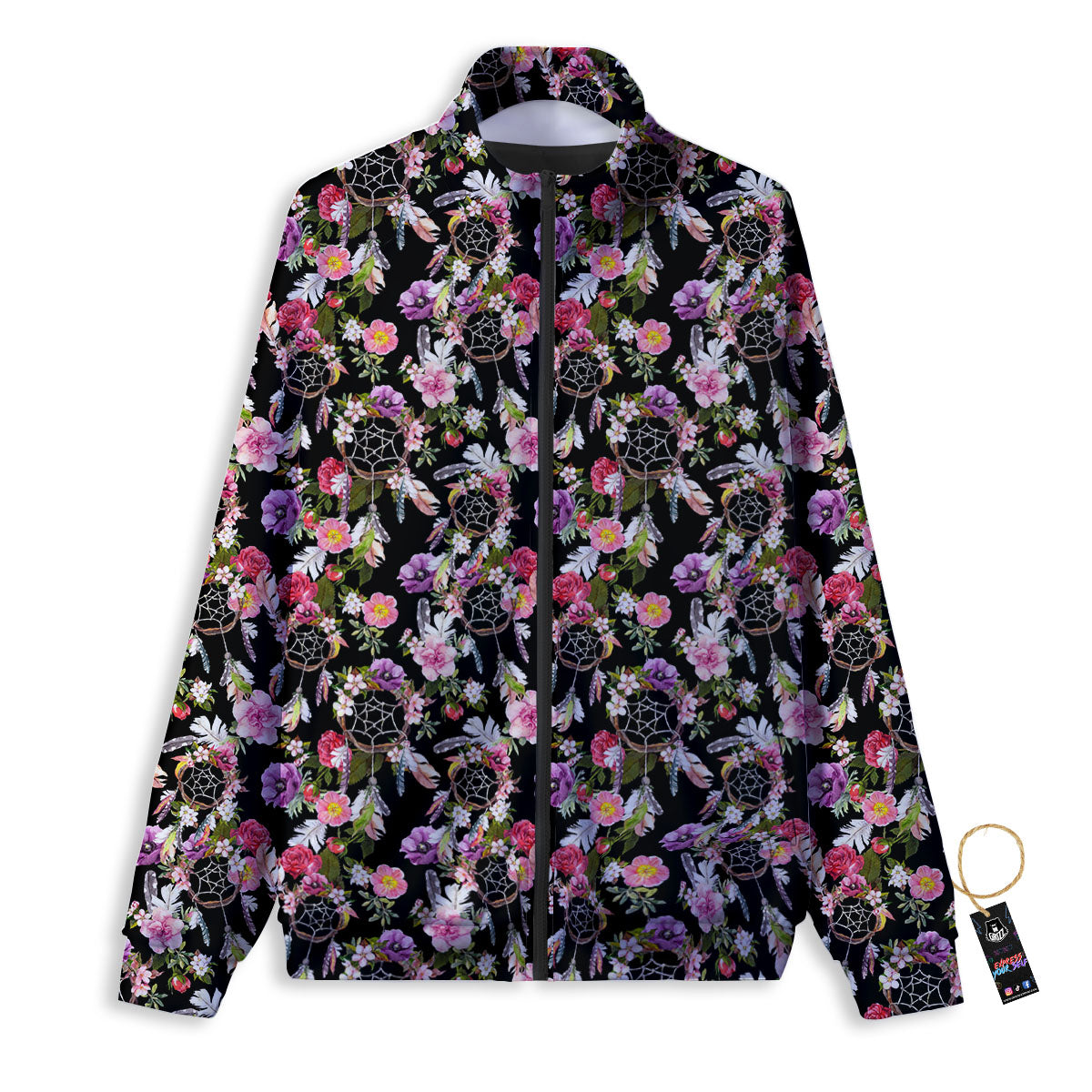 Dream Catcher Flower Print Pattern Track Jacket-grizzshop