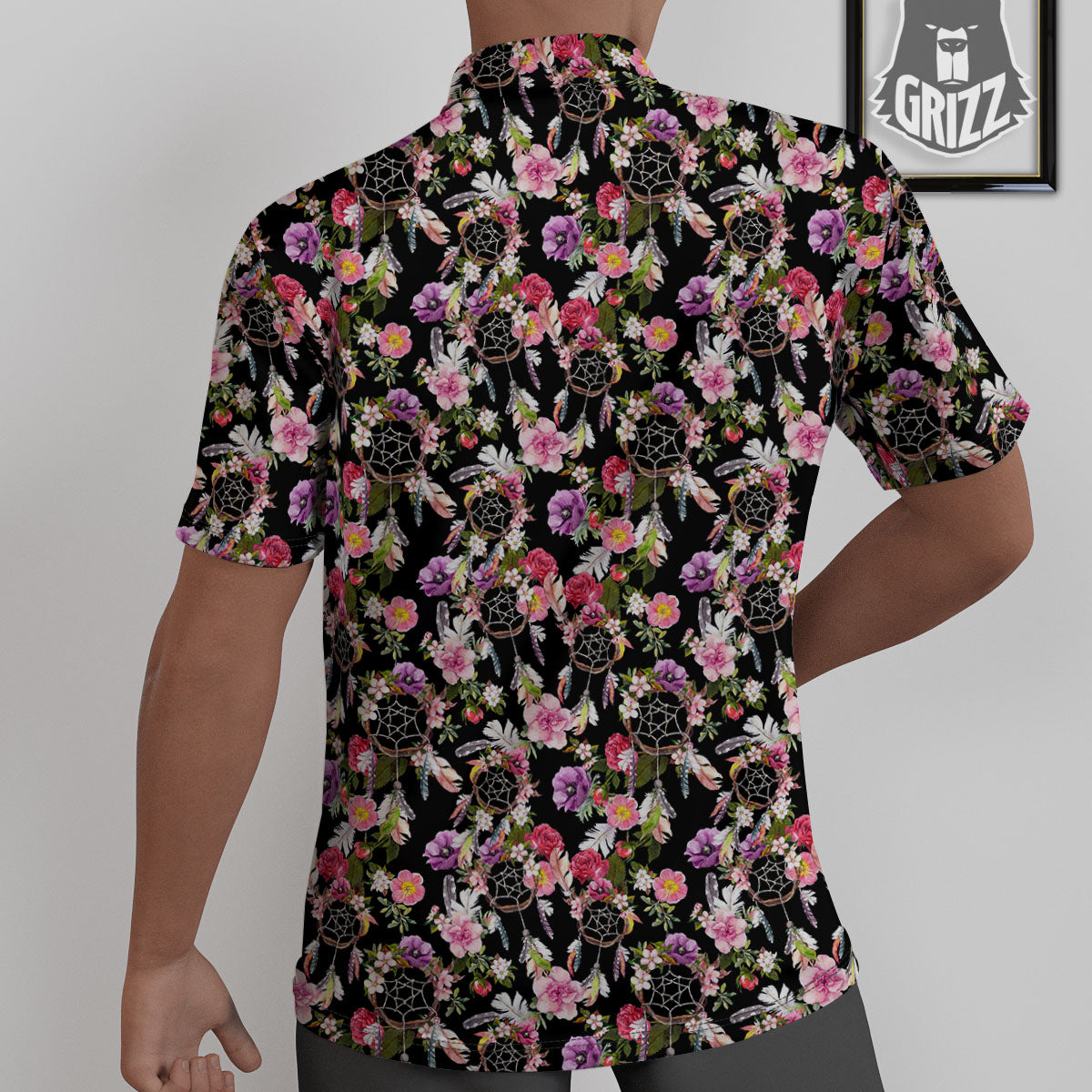 Dream Catcher Flower Print Pattern Untucked Shirts-grizzshop