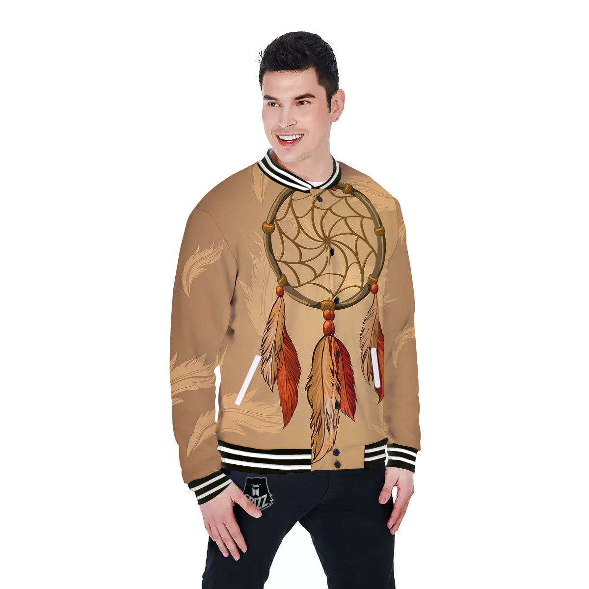 Dream Catcher Native American Print Baseball Jacket-grizzshop