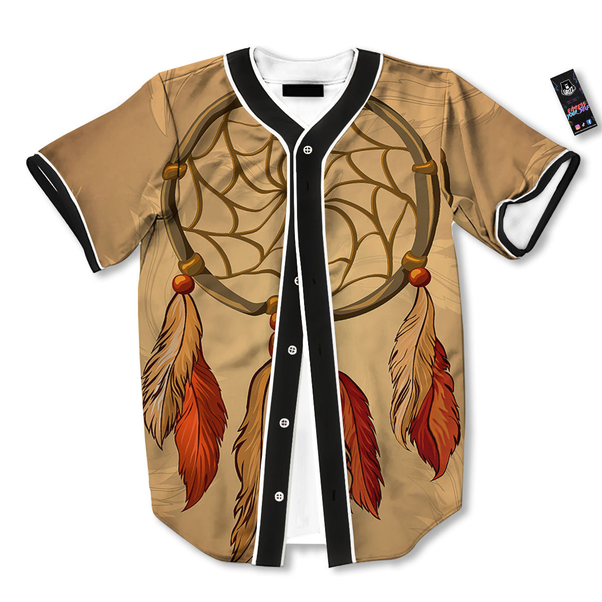 Dream Catcher Native American Print Baseball Jersey-grizzshop