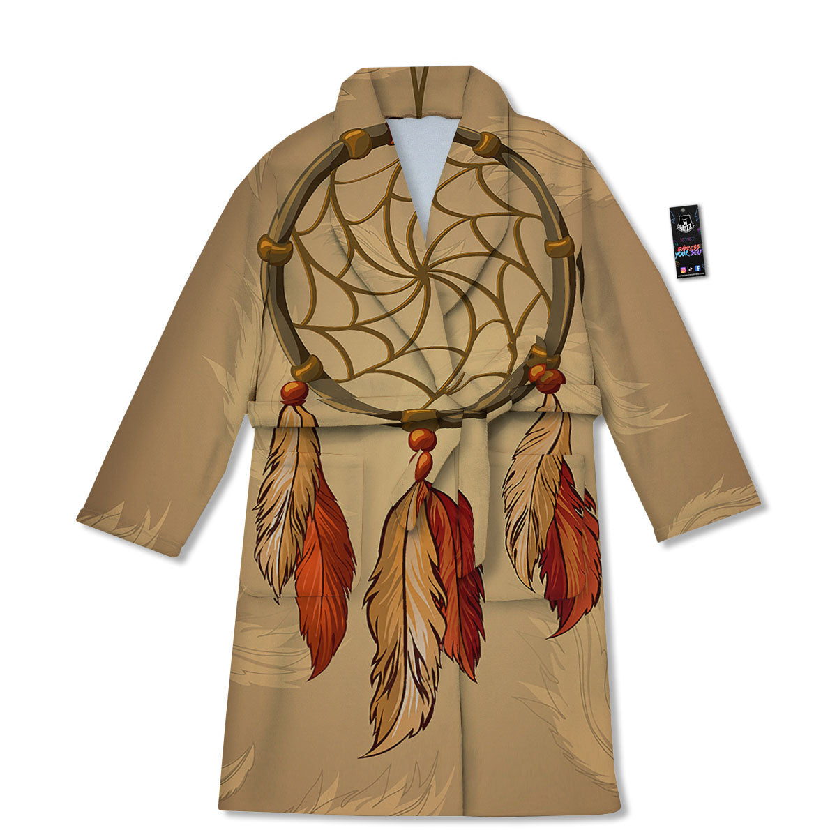 Dream Catcher Native American Print Bathrobe-grizzshop