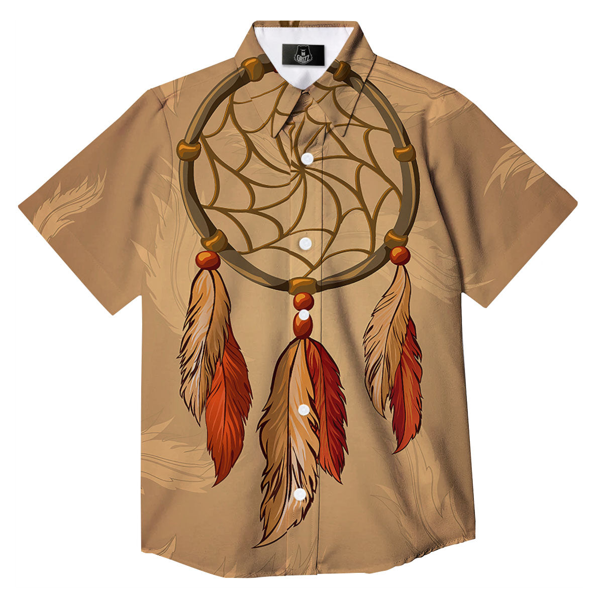 Dream Catcher Native American Print Button Up Shirt-grizzshop