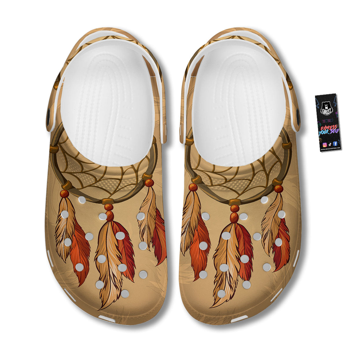 Dream Catcher Native American Print Clog-grizzshop